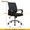 revolving ergonomic mesh office chair with wheels and armrests