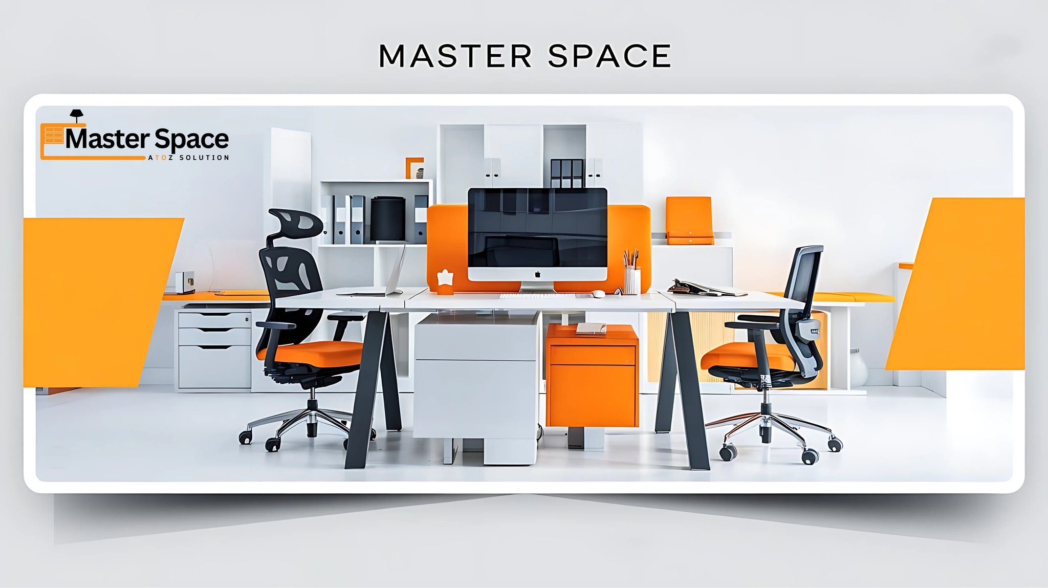 Master Space modern office design setup with ergonomic chairs and premium furniture