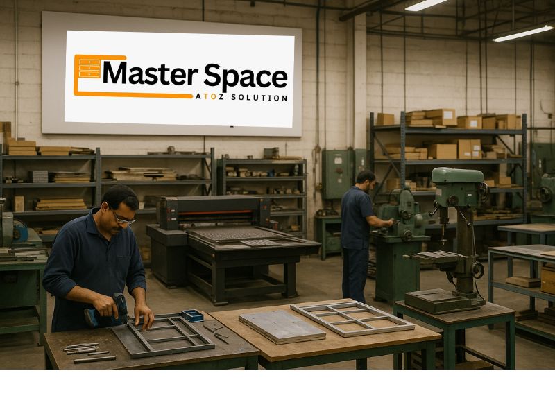 MasterSpace Karachi workshop with workers assembling and manufacturing products