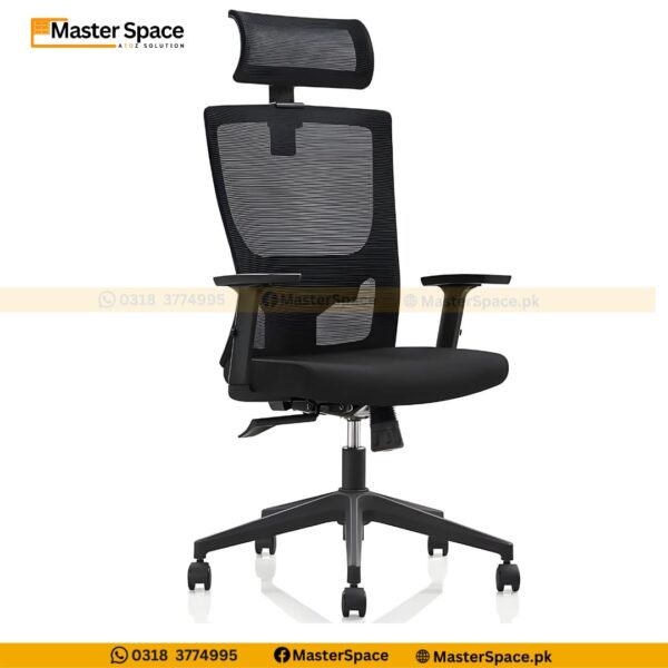 ergonomic Long back mesh office chair with adjustable armrests and headrest