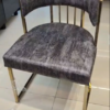 Modern gold stainless steel dining chair with velvet cushion